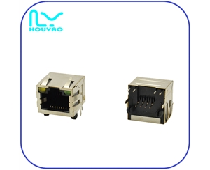 RJ45 1x1左黄右绿带弹片