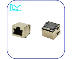 RJ45 1*1 SMT铜壳带灯弹片