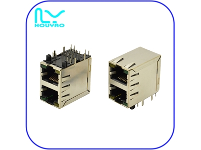 RJ45-2X1 with light on three sides with elastic LED Y/G