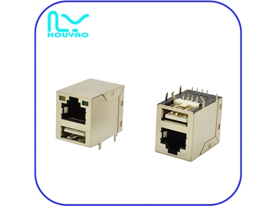 RJ45+USB2.0 single layer bulletless light DIP