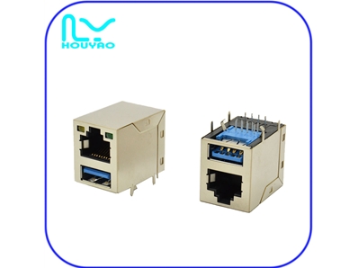 RJ45+USB3.0 single layer with light